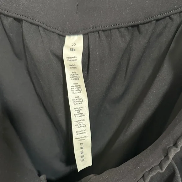 NWT lululemon athletica Women’s Black Track Joggers with Drawstring Waist Plus - Picture 5 of 5